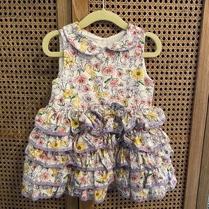 Pippa & Julie Easter Bunny Floral Ruffle Dress